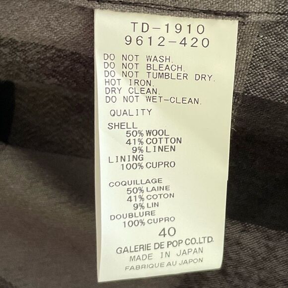 Pas de calais Plaid Wrap Coat Size Medium Effortless Sophistication - Picture 5 of 12